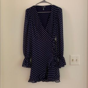 AQUA Wrap Dress with Ruffles